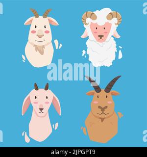 joli dessin vectoriel d'actif de chèvre d'animal Illustration de Vecteur