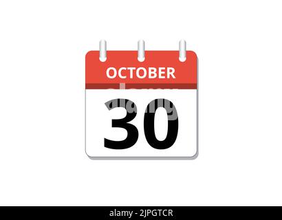 Octobre, 30th calendrier icône vecteur, concept de calendrier, affaires et tâches Illustration de Vecteur