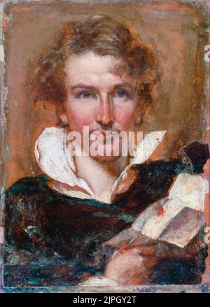 William Etty (1787-1849), peinture autoportrait du peintre d'histoire anglaise, huile sur papier montée sur bois, 1823 Banque D'Images