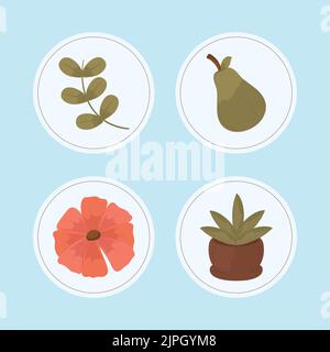 pack d'icônes de mise en évidence des réseaux sociaux Illustration de Vecteur