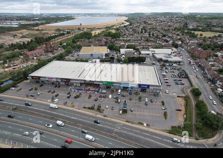 IKEA Store Edmonton North London UK vue aérienne de drone Banque D'Images