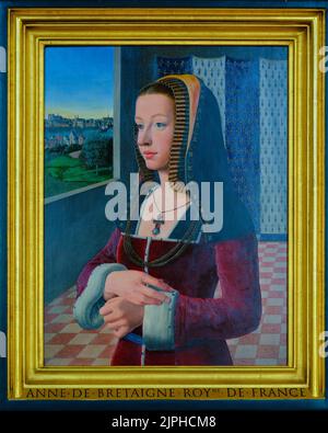 France, Indre-et-Loire, Amboise, Châteaux de la Loire, château royal d'Amboise, portrait d'Anne de Bretagne Banque D'Images