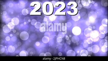 2023. Nouvel an 2023. 2023 écrit sur un fond abstrait sous forme de bulles avec un dégradé de couleurs différentes. Bonne année 2023. Banque D'Images