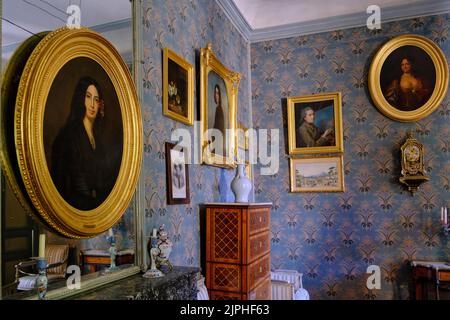 France, Indre, Nohant, la maison de George Sand, son portrait d'Auguste Charpentier (1838) Banque D'Images