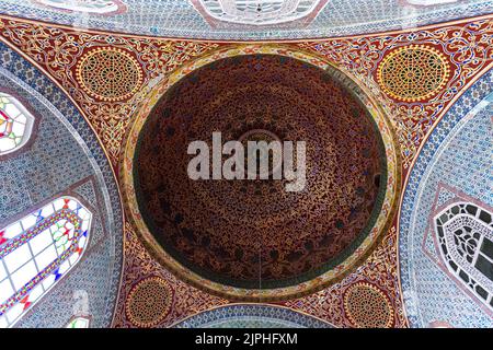 détail du dôme intérieur du palais de topkapi à istanbul Banque D'Images