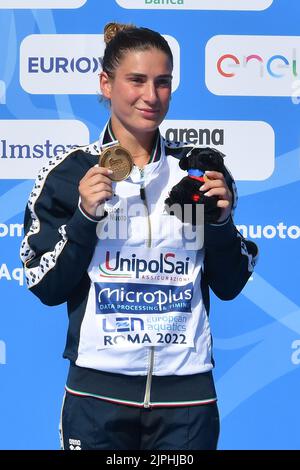 Rome, . 16th août 2022. Elena Bertocchi lors des championnats européens de natation Rome 2022. Rome 16th août 2022 Photographer01 crédit: Agence de photo indépendante/Alamy Live News Banque D'Images