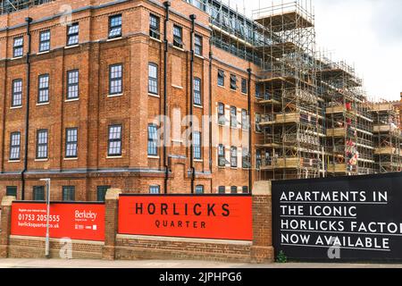 Nouveau développement à Slough, Berkshire, sur le site de l'usine Horlicks. Rebaptisé le quartier Horlicks et visant à créer de nouvelles communautés à Slough. Banque D'Images