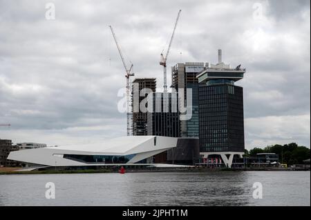Constructions autour du bâtiment Eyefilm à Amsterdam, pays-Bas 22-7-2022 Banque D'Images