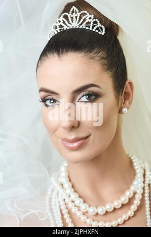 maquillage, mariée, diadem, makeup, mariée, diadèmes Banque D'Images