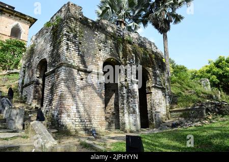 Un cliché en petit angle du bain royal de Fasilides à Gondar, en Éthiopie Banque D'Images