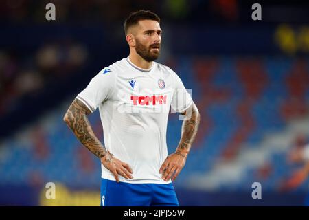 Valence, Espagne. 18th août 2022. VALENCE, ESPAGNE - AOÛT 18 : Marko Livaja de HNK Hajduk réagit lors du match de la première jambe de la Ligue des conférences de l'UEFA entre Villarreal CF et HNK Hajduk sur 18 août 2022 à Valence, Espagne. Photo: Omar Arnau/PIXSELL crédit: Pixsell Agence photo et vidéo/Alay Live News Banque D'Images