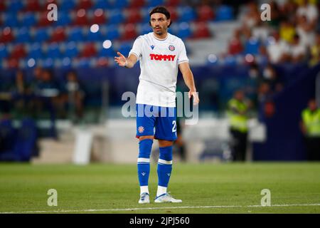 Valence, Espagne. 18th août 2022. VALENCE, ESPAGNE - AOÛT 18 : Marko Livaja de HNK Hajduk réagit lors du match de la première jambe de la Ligue des conférences de l'UEFA entre Villarreal CF et HNK Hajduk sur 18 août 2022 à Valence, Espagne. Photo: Omar Arnau/PIXSELL crédit: Pixsell Agence photo et vidéo/Alay Live News Banque D'Images