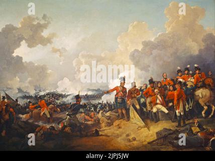 La victoire britannique sur les Français à la bataille d'Alexandrie a abouti à la fin de la présence militaire de Napoléon en Égypte. Peinture de Philip James de Loutherbourg Banque D'Images