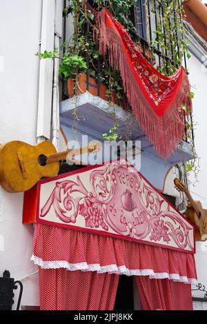 Restaurant Casa Pepe de la Juderia dans le centre de Cordoue avec entrée de style flamenco Banque D'Images