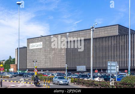 John Lewis signe au centre commercial Brant Cross, Prince Charles Dr, Brent Cross, Londres, Angleterre, Royaume-Uni. Banque D'Images