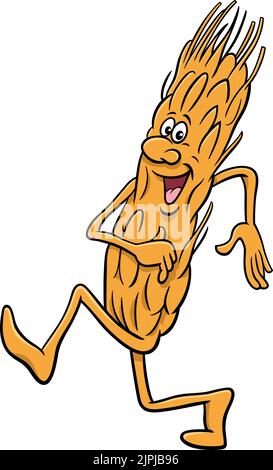 Illustration de dessin animé de l'oreille drôle de grain de la nourriture personnage de bande dessinée Illustration de Vecteur