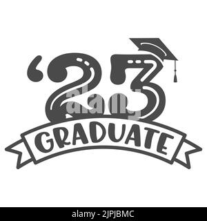 Classe de 2023 remise des diplômes - classe supérieure de 2023 diplômés Illustration de Vecteur