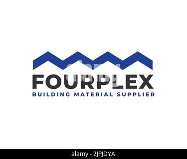 Vecteur d'une idée de logo pour le fournisseur de matériaux de construction fourplex sur fond blanc Illustration de Vecteur