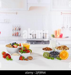 alimentation saine, petit déjeuner, céréales, alimentation saine,faible teneur en matières grasses, petits déjeuners, céréales Banque D'Images