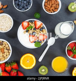petit déjeuner, céréales, végétarien, petit déjeuner, céréales, végétariens Banque D'Images