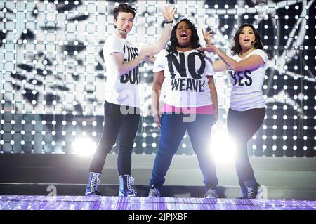 AMBER RILEY, CHRIS COLFER, JENNA USHKOWITZ, GLEE : THE 3D CONCERT MOVIE, 2011 Banque D'Images