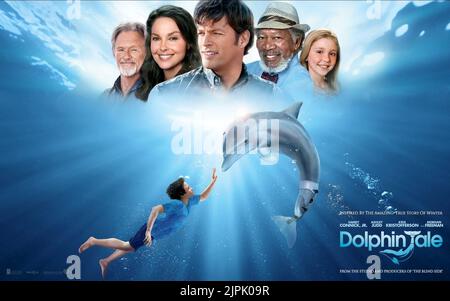 KRIS KRISTOFFERSON, ASHLEY JUDD, Harry Connick JR., Morgan Freeman, COZI ZUEHLSDORFF, NATHAN GAMBLE AFFICHE, DOLPHIN TALE, 2011 Banque D'Images