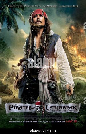 JOHNNY DEPP, PIRATES DES CARAÏBES : SUR STRANGER TIDES, 2011 Banque D'Images