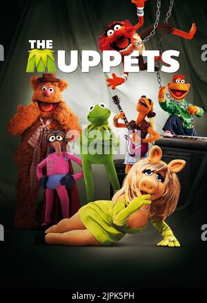 L'OURS FOZZIE, GONZO, Kermit la grenouille, animal, Miss Piggy, scooter, les Muppets, 2011 Banque D'Images