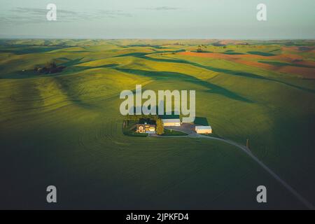 Une ferme d'en haut, Palouse, est de Washington Banque D'Images