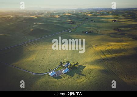 Une ferme d'en haut, Palouse, est de Washington Banque D'Images