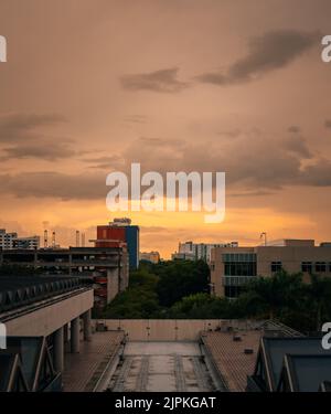 coucher de soleil sur le centre-ville de miami Banque D'Images