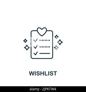 Icône de liste de souhaits. Line Line simple Line Online Store icône pour les modèles, la conception Web et les infographies Illustration de Vecteur