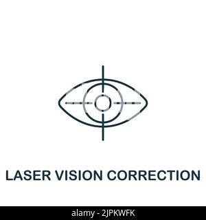 Icône correction de la vision laser. Icône Line simple pour les modèles, la conception Web et les infographies Illustration de Vecteur
