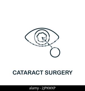 Icône chirurgie de la cataracte. Icône Line simple pour les modèles, la conception Web et les infographies Illustration de Vecteur