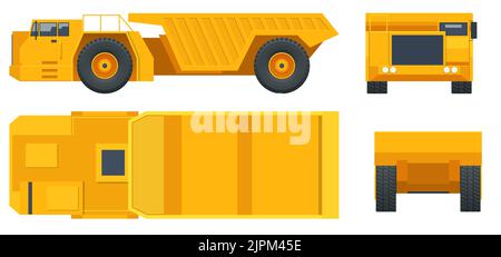 Tombereau de décharge de mine, Dumper. Camion souterrain camion souterrain de 20 tonnes pour les opérations souterraines de petite à moyenne échelle.camions pour le transport, le vidage et Illustration de Vecteur