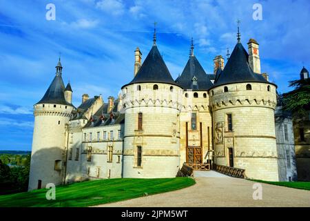 France, Indre-et-Loire (37), Vallée de la Loire classée au patrimoine mondial de l'UNESCO, Chaumont-sur-Loire, Château de Chaumont-sur-Loire Banque D'Images