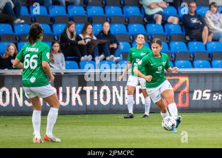 Hjorring, Danemark. 18th août 2022. Angela Beard (4) de Fortuna Hjorring vu dans le match de qualification de l'UEFA Women's Champions League entre Fortuna Hjorring et Eintracht Frankfurt à Hjorring Stadion à Hjorring. (Crédit photo : Gonzales photo/Alamy Live News Banque D'Images