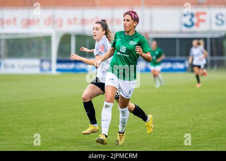 Hjorring, Danemark. 18th août 2022. Maria Ficzay (3) de Fortuna Hjorring vu dans le match de qualification de la Ligue des champions de l'UEFA entre Fortuna Hjorring et Eintracht Frankfurt à Hjorring Stadion à Hjorring. (Crédit photo : Gonzales photo/Alamy Live News Banque D'Images