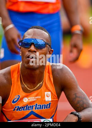 MUNCHEN, ALLEMAGNE - AOÛT 19: Liemarvin Bonevacia des pays-Bas en compétition au Relais hommes 4x400m aux Championnats d'Europe Munich 2022 à l'Olympiastadion sur 19 août 2022 à Munchen, Allemagne (photo par Andy Astfalck/BSR Agency) Banque D'Images