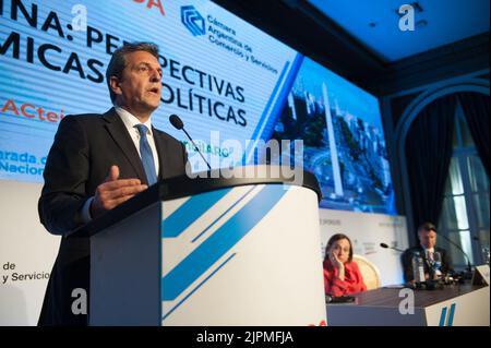 Buenos Aires, Argentine. 18th août 2022. Le ministre de l'économie récemment désigné, prend la parole à la dix-neuvième édition de la Conférence des villes d'Amérique latine (photo de Jaime Olivos/Pacific Press) crédit: Pacific Press Media production Corp./Alay Live News Banque D'Images