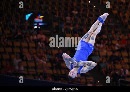 Munich, Allemagne. 18th août 2022. Plancher Nicola Bartolini (ITA) pendant les championnats européens de gymnastique artistique masculine - Menâ&#X80 senior;&#x99;s qualification et finales tout autour, gymnastique à Munich, Allemagne, 18 août 2022 crédit: Agence de photo indépendante/Alamy Live News Banque D'Images