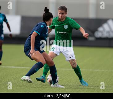 Anastasia Ivanova de Tallinna FC Flora pendant le match Tallin FC Flora et FC qiryat lors du premier tour de qualification de la Ligue des champions des femmes de l’UEFA sur 18 août 2022 au terrain d’entraînement de Juventus, à Turin, en Italie. Photo Nderim Kaceli Banque D'Images