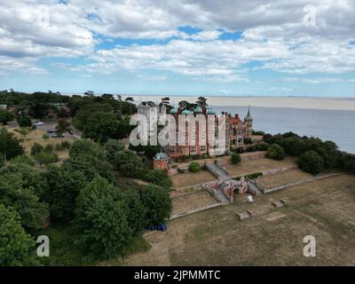 Vue aérienne de Bawdsey Manor Suffolk UK drone Banque D'Images