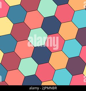 Géométrie mur hexagonal texture fond d'écran multicolore motif nid d'abeille Banque D'Images