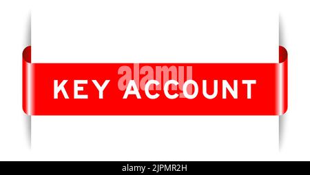 Bannière d'étiquette de couleur rouge insérée avec mot clé compte sur fond blanc Illustration de Vecteur