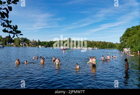 Kleiner Müggelsee, an der Düne, Badestrand, Berlin, Köpenick Banque D'Images