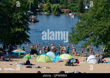 Kleiner Müggelsee, an der Düne, Badestrand, Berlin, Köpenick Banque D'Images