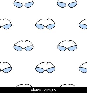 Motif simple sans couture avec lunettes de vue de couleur Doodle. Illustration de Vecteur