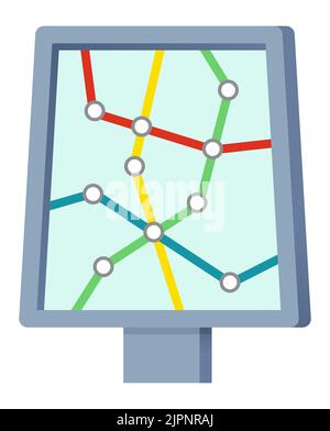 Carte du métro - moderne plat style objet isolé Illustration de Vecteur