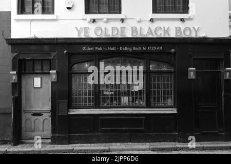 YE Old Black Boy pub, Kingston-upon-Hull, East Riding of Yorkshire, Humberside, Angleterre, Royaume-Uni Banque D'Images